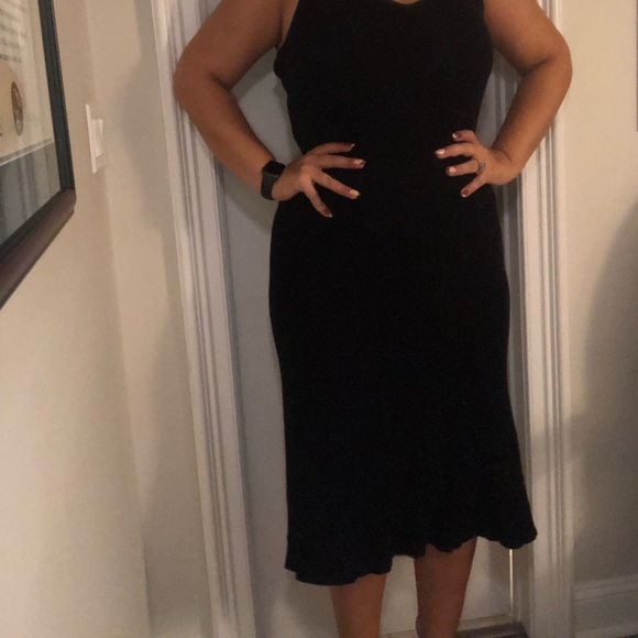 BLACK RIBBED MIDI DRESS - Picture 2 of 3